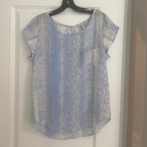 Blue Snake Print Joie Top, 100% Silk